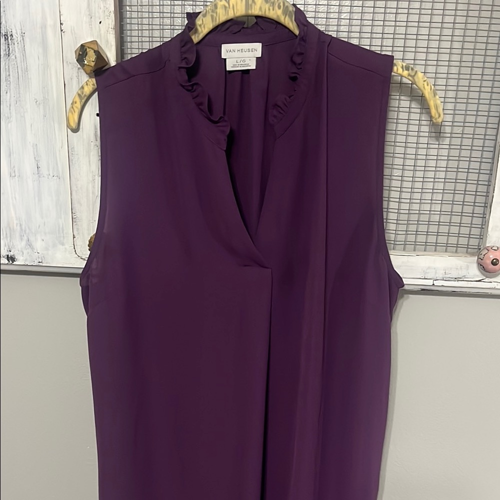 Van Heusen Deep Purple Ruffled Top